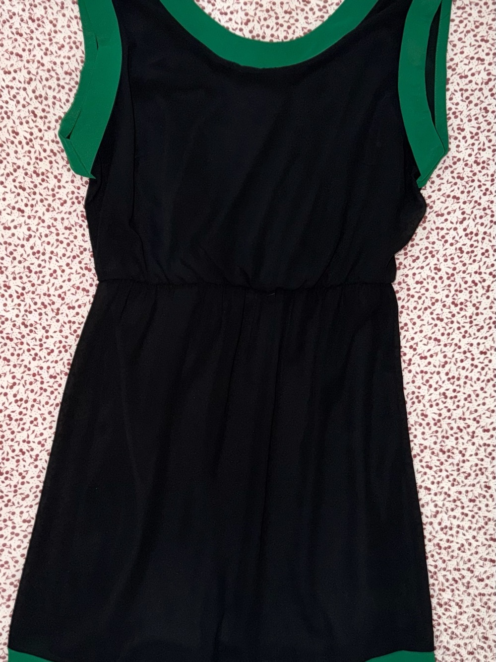 Enfocus Studio Black Dress with Bright Green Trim